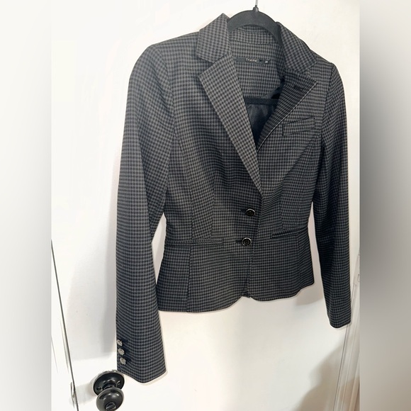 Women’s Dark Gray Blazer checker pattern - Picture 2 of 10